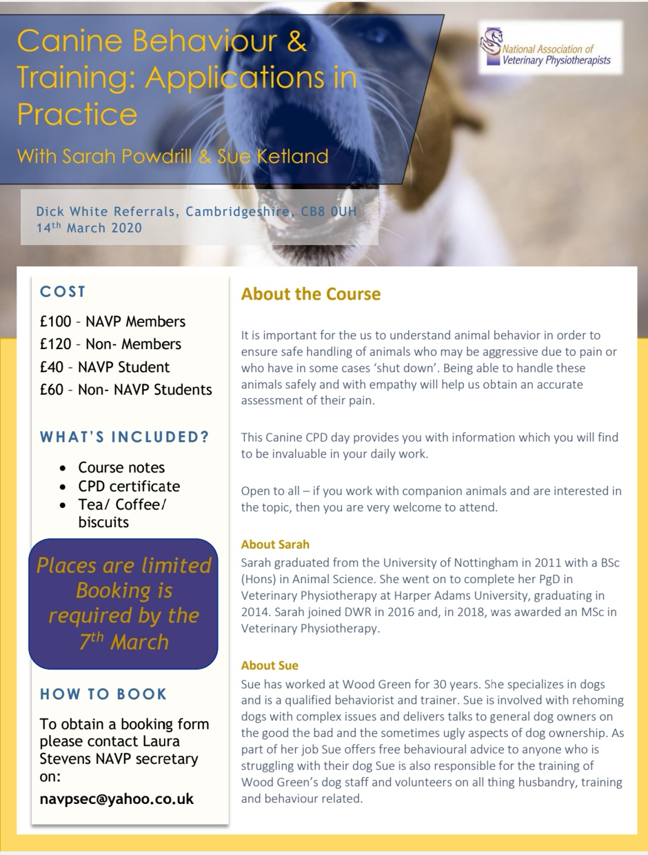 News - National Association of Veterinary Physiotherapists